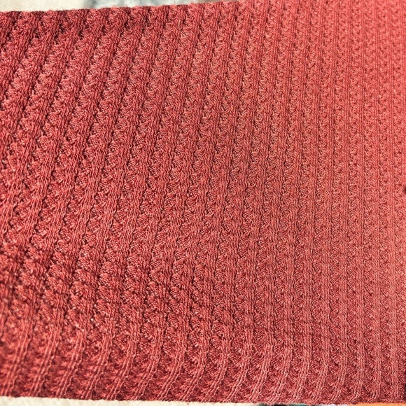 BloomChic Waffle Knit Top Women’s Size 12 Burnt Orange Red Faux Wrap Stretchy - Picture 5 of 6